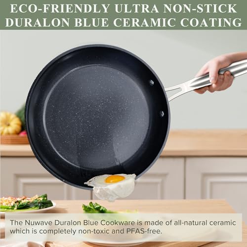 Healthy Duralon Blue Ceramic Nonstick Cookware Set (12pc Rosemary Green / 12pc Set)