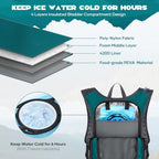 Lightweight Hydration Hiking Backpack with 3L Water Bladder (6.Cyan / 3L Bladder)
