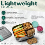 Stainless Steel Bento Box + Condiment Container (Green / 47oz / 1400ml)