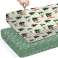 Baby Fitted Crib Sheets (Sika Deer&foliage / 52X28 Inch)