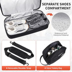 Nylon Duffle Bag for Men 50L with Toiletry Bag Sets Overnight Bag (Black)
