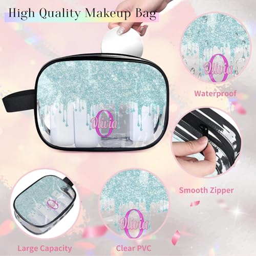 Custom Clear Makeup Toiletry Bag (Blue B)