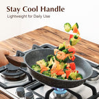Nonstick Frying Pan Skillet with Lid (Gray Granite / 12.5 Inch)