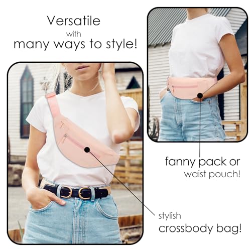 Large Mono Pink Fanny Pack Cute Belt Bag for Women Gift Trendy Stuff (Mono Pink / Large)