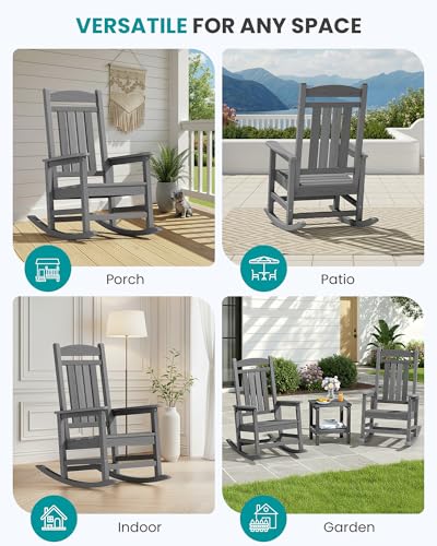 Rocking Chair Outdoor (Block Tone Gray / 1 Pack)