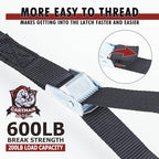 1" x 12 ft Lashing Straps (6 PK / Black)