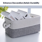 Small Storage Baskets for Organizing (White&Grey / 6PCS/Small -11.8Lx7.9Wx5.2H)