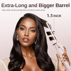 1.5 Inch Extra Large Curling Wand for Long Hair (Pink)