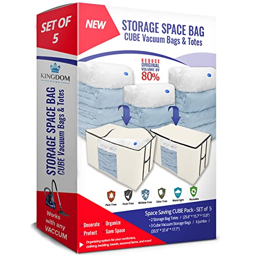 Vacuum Storage Bags (Beige - Set of 5)