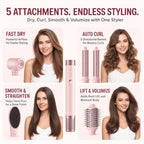 5 in 1 Hot Air Styler Wrap for Fast Drying (Pink)