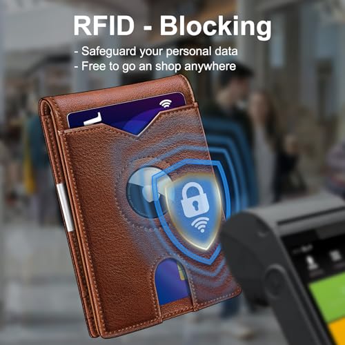 Airtag Wallet for Men (Brick Brown42)