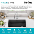 Forteza 32 inch Undermount Single Bowl Granite Kitchen Sink in Black (Single Bowl Undermount Sink / Black)