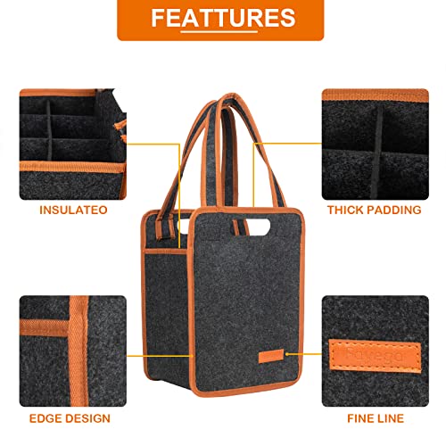 6 Bottle Wine Carrier Tote Bag (6 Bottle)
