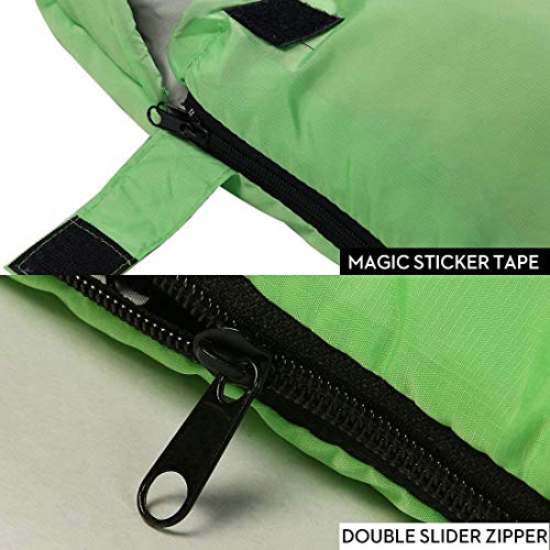 3 4 Season Sleeping Bag for Adults & Teens (Green / 87*33)