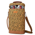 2 Bottle Insulated Wine Tote Carrier Bag (Cheetah / 2 Bottle-without front pocket)