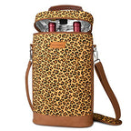 2 Bottle Insulated Wine Tote Carrier Bag (Cheetah / 2 Bottle-without front pocket)