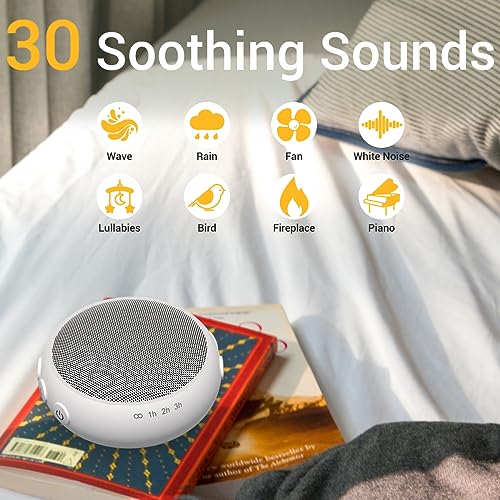 Small Sound Machine Mini White Noise Machine for Baby Kids Adult with 32 Soothing Sounds 32 Volume Levels Sleep Brown Noise Machine for Travel Office Privacy with 4 Timer & Memory (U-White)
