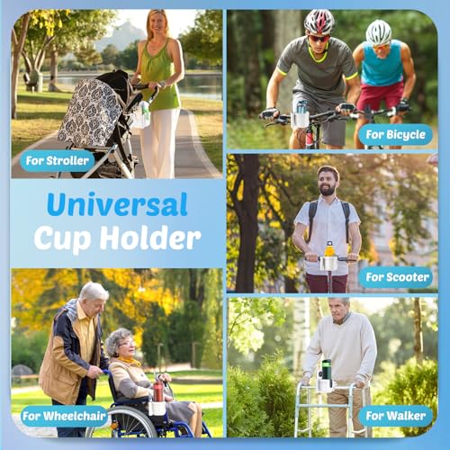 2-in-1 Stroller Cup Holder Phone Holder, White, Baby Essentials (White)