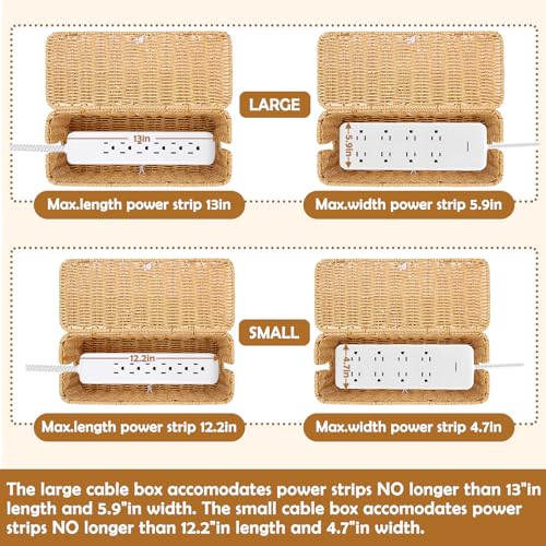 2PCS Cable Management Box (13.0" (L) x 5.5" (W) x 5.1" (H) - 2 Pack)