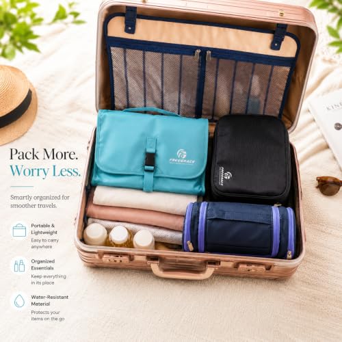 Premium Hanging Toiletry Bag for Travel (Aquamarine)