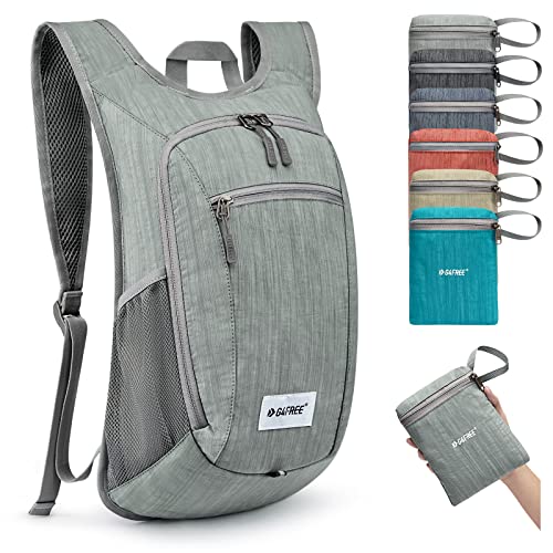 10 15L Small Rucksack Foldable Backpack Lightweight Packable Daypack Travel Outdoor Hiking Shoulder Bag (Grey / 20L)