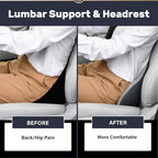 Lumbar Support Pillow and Car Neck Pillow (Gray2 / 2 Pieces)