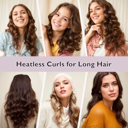 Overnight Hair Curlers Heatless Curls (Pink(Pack of 6))