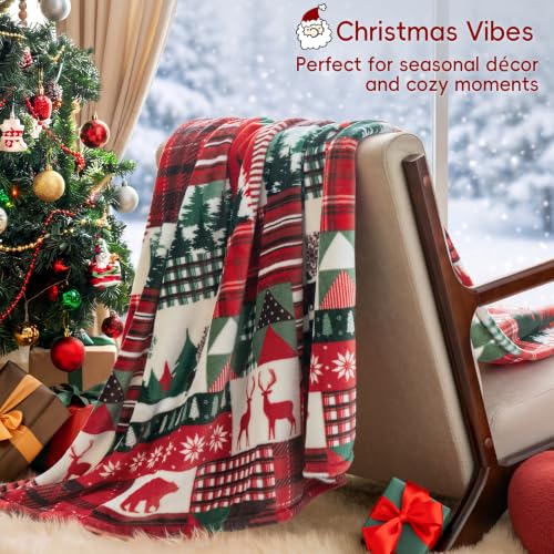 Christmas Fleece Throw Blanket (Christmas Plaid / Throw(50" X 60"))