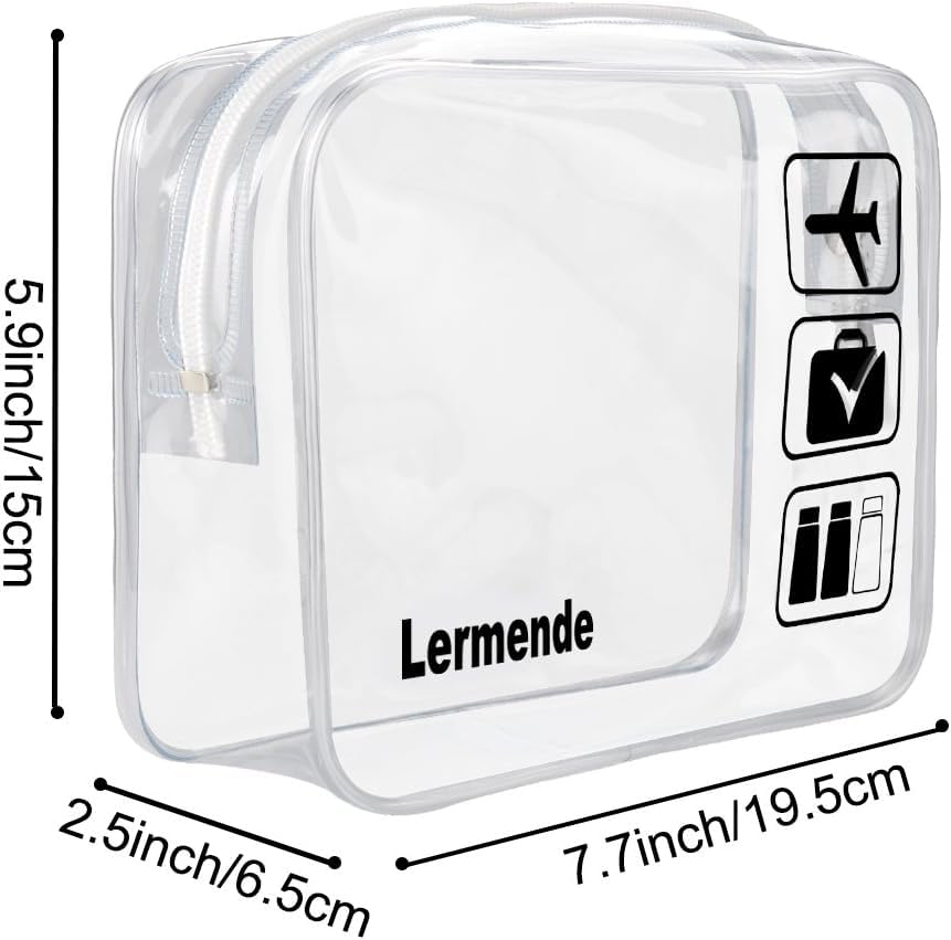 Clear Toiletry Bag TSA Approved Quart Size Travel Carry On (Clear / 2 Pack)