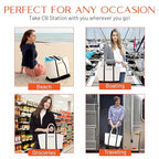 Medium Classic Personalized Monogram Canvas Tote Bag for Women (Black)