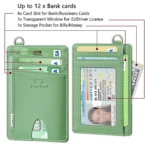 Slim Minimalist Wallet RFID Credit Card Holder for Men (small / Mint Green)