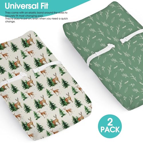 Changing Pad Covers for Baby (Deer Foliage / 32x16x5 Inch)