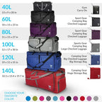 Travel Duffle Bag for Women & Men. Large Duffel Bag for Traveling Camp (100L / All Black)