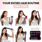 6 in 1 Professional Hot Air Styler & Straightener (Gray/Purple)