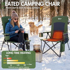400 LBs Heavy Duty Camping Chairs for Adults (Green / Warm-Touch)