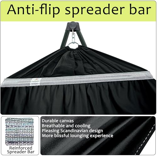 Portable Hammock Stand with Canvas Net (3. Black)