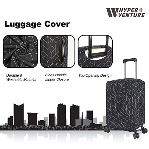 Travel Luggage Cover Suitcase Protector Fits 31 (Black Maze / XL)