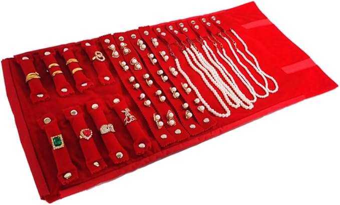 Velvet Travel Jewelry Case Roll Bag Organizer - Image 6