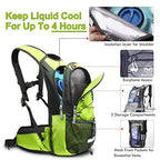 Insulated Hydration Backpack Pack with 3L BPA Free Leak Proof Water Bladder (Green)