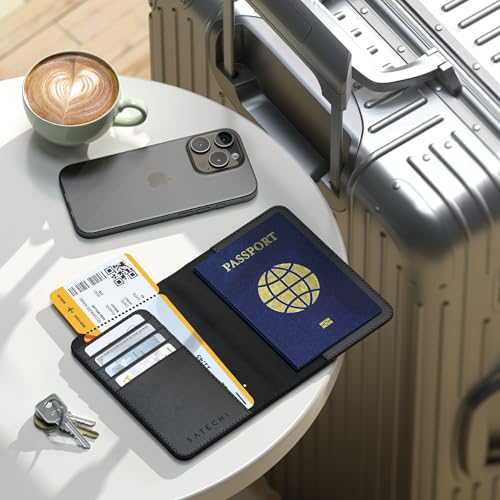 Passport Holder with Find My Tracking (Black)