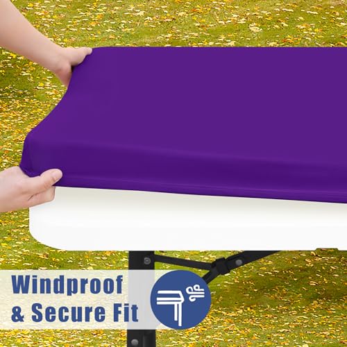 2 Pack Rectangle Spandex Fitted Table Cloth (Purple / 48" x 30" (Rectangular))