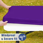 2 Pack Rectangle Spandex Fitted Table Cloth (Purple / 48" x 24" (Rectangular))