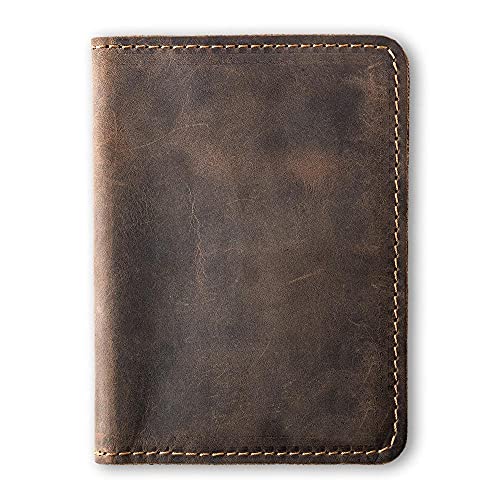 Standard Full Grain Crazy Horse Leather Passport Holder (Chestnut)