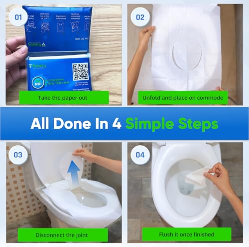 Toilet Seat Covers Disposable Flushable Travel Pack of 50 (2XL (Pack of 50))