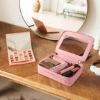 Clear Makeup Bag Organizer Set (Pink / Double Style)