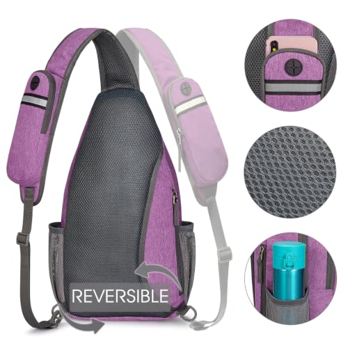 Sling Bag for Men Women (Light Purple)
