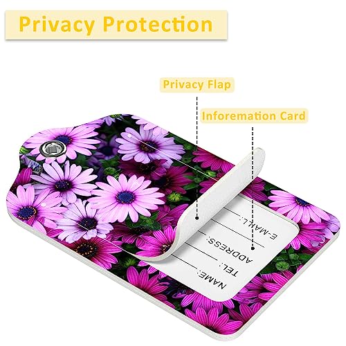 2 Pack Luggage Tags for Suitcases (Flowers)