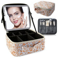Makeup Bag with Led Mirror (Orange-1 / with LED mirror)