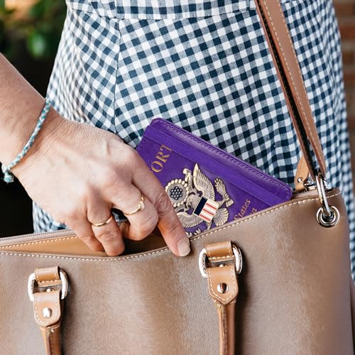 RFID Blocking Passport Holder (Purple / Upgraded)