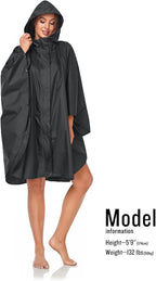 SaphiRose Unisex Rain Poncho Hooded Waterproof Raincoat - Image 4